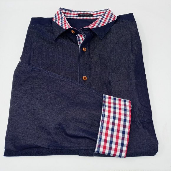 COOFANDY Men's Navy Casual Button Down Shirt - Picture 2 of 10